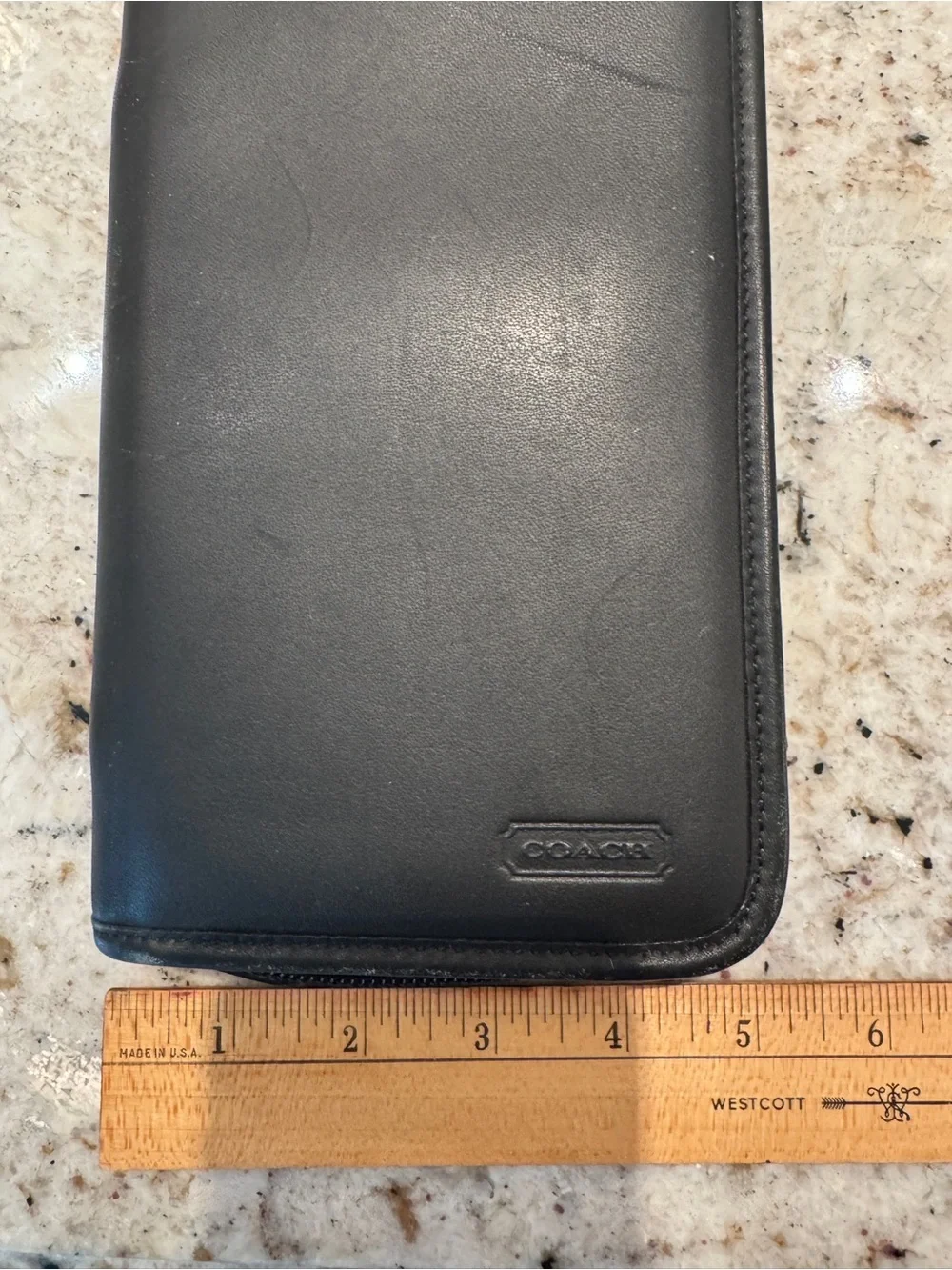 Coach vintage Black Zip-Around Leather Portfolio Case - Picture 3 of 6